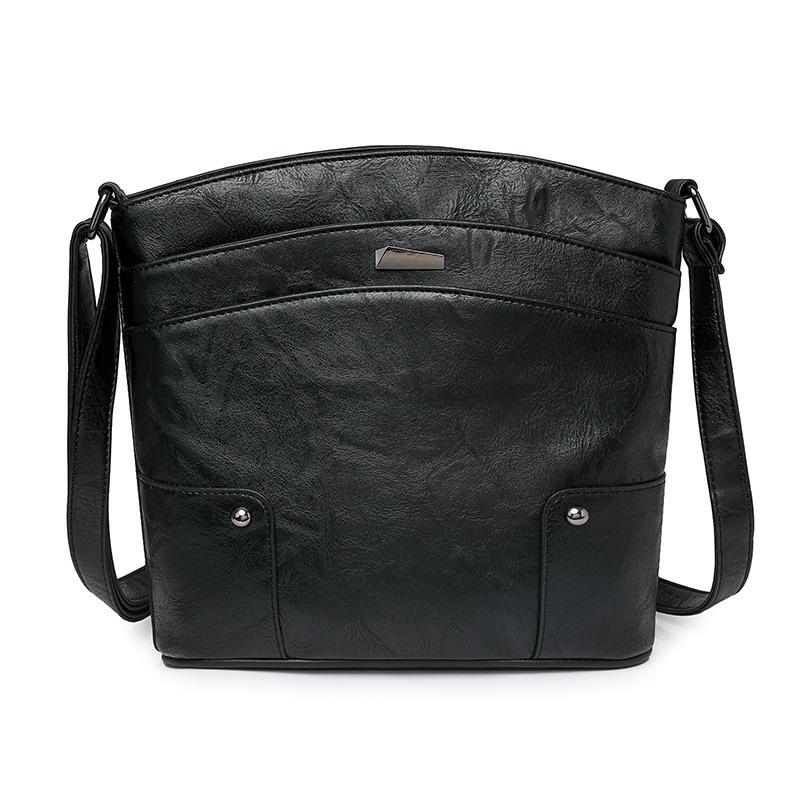 2025 new multi-layer bucket bag oblique span bag retro shoulder bag light luxury fashion versatile multi-functional oblique span