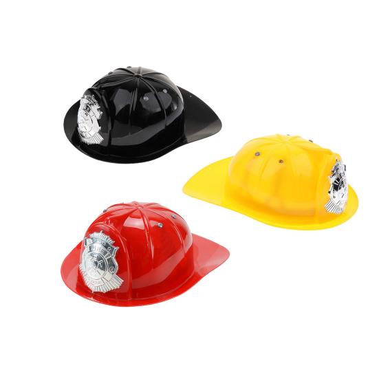 Firefighter Helmet Toy Stimulated Firefighter Helmet Children Cosplay Helmet Educational Thickened Firefighter Badge Helmet Toy