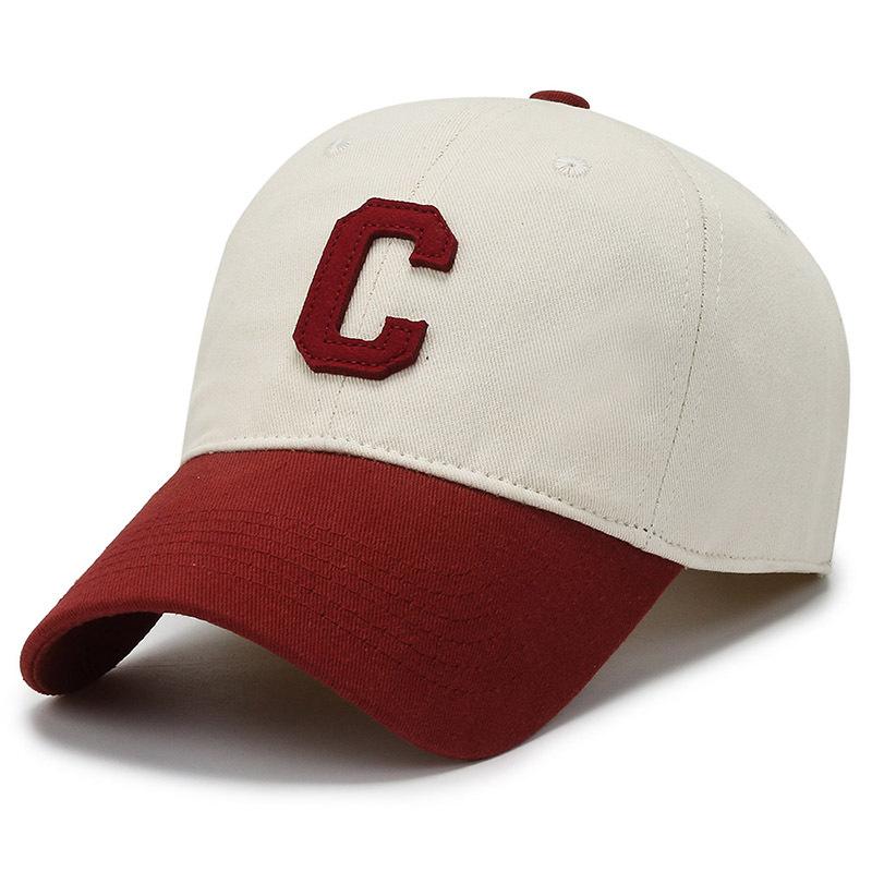 C-letter Embroidered Dual Color Baseball Cap for Women's Fashion Summer Adjustable Sun Hat Outdoor Unisex Travel Denim Hat