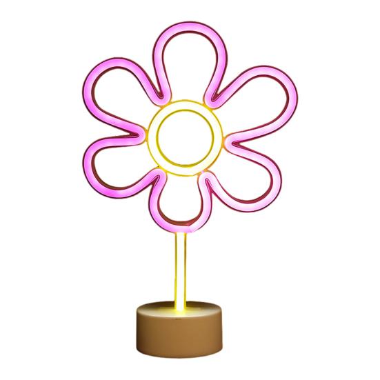 

Цветочная неоновая вывеска, светодиодная ночная лампа, мягкое свечение, без мерцания, питание от батареек, настольная лампа в форме гриба, неоновый свет