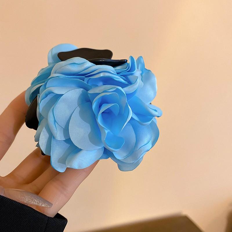Internet Celebrities with the Same Fabric Flower Hairpin Holiday Wind Sweet Back Head Grab Clip Fashion Niche High-end Hair Accessories Women