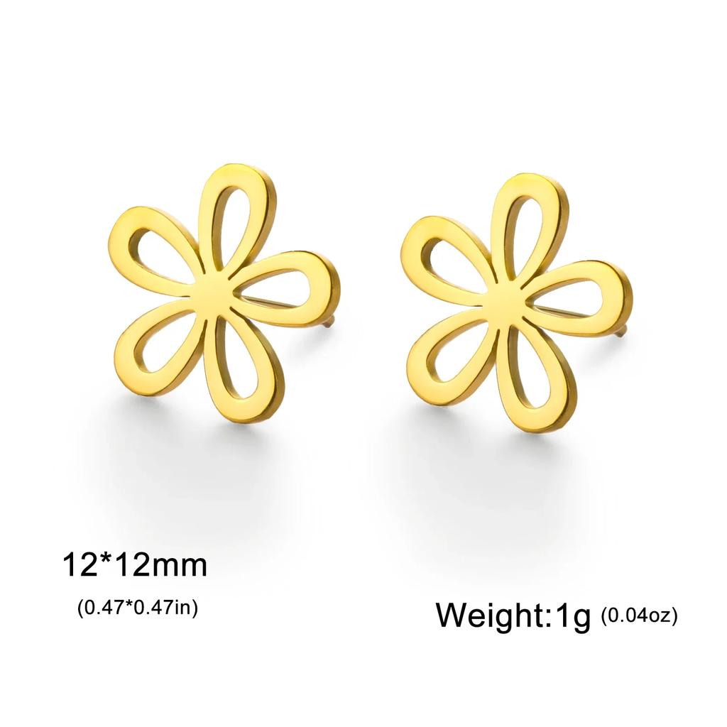 Cazador Cute Flower Stud Earrings for Women Stainless Steel Jewelry Gold Color Floral Piercing Earrings 2026 Trend Gift