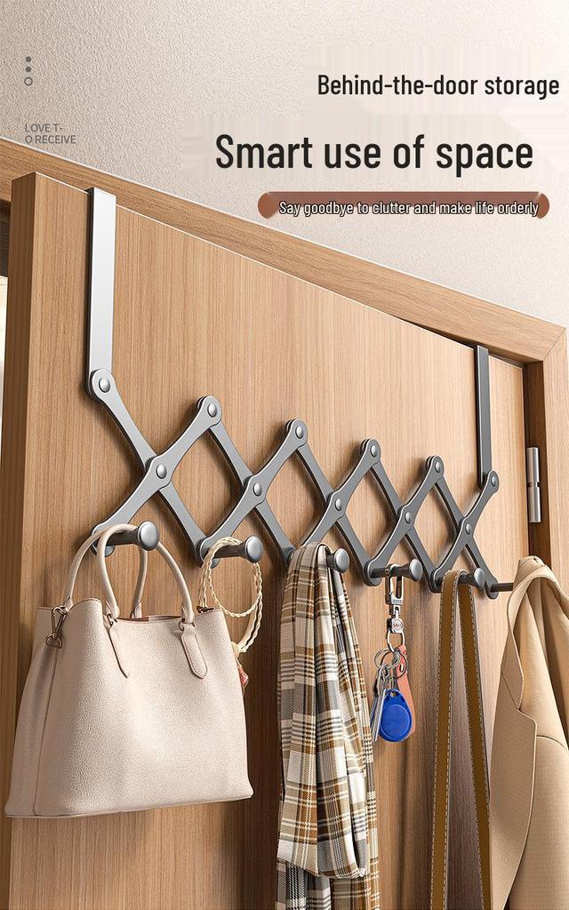 Wow-wow Punch-Free Folding Clothes Hook - Retractable Bedroom/Bathroom Storage Rack