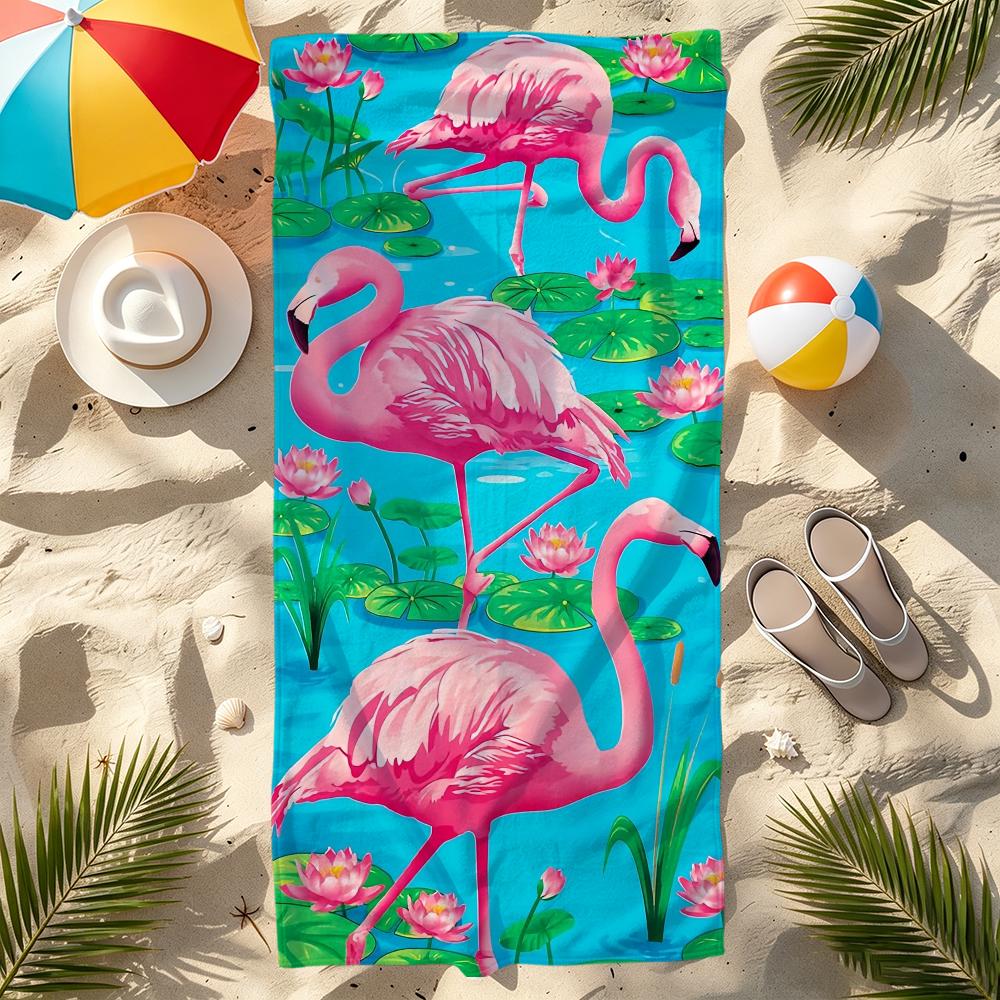 Flamingo süß Handtuch Strand Schnelltrocknend Weich Poolhandtücher Geschenk für Reise Fitnessstudio Dusche Camping Sport