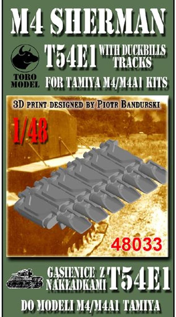 Toromodel scale T54E1 Tracks with Duckbills for Plastic Model Kit Parts TRM48033 1/48 M4/M4A1 (for Tamiya) (Tank)