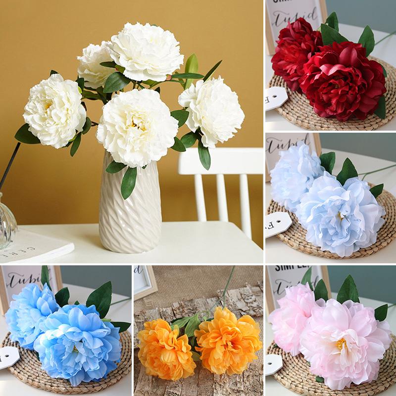 1Pc Fake Flower DIY Artificial Peony Bouquet Decor Home Table Decor Wedding Wall Materials Floral Silk Flowers Bridal Bouquet