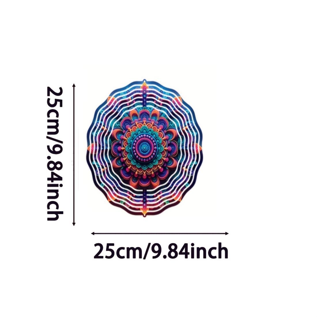 

3D Металлический Ветряк Уличный Садовый Декор Колокольчик Ветра Отпугиватель Птиц Мандала Искусство для Патио Двора Свадебный Подарок Украшение для Дома 01A