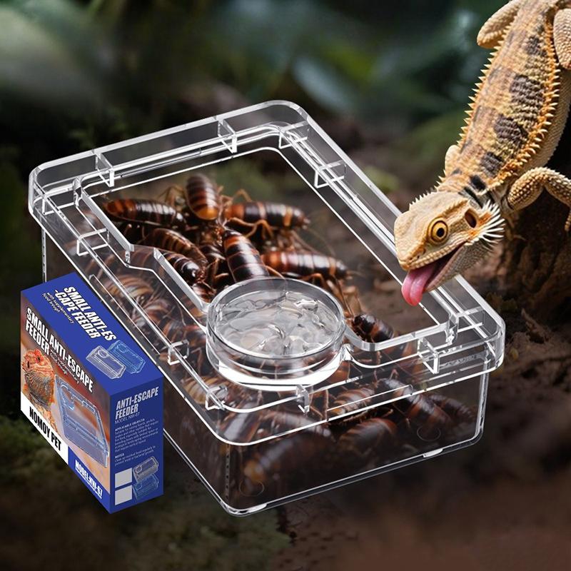 Reptilien Futterspender Eidechse Schildkröte Gecko Futter Napf Anti-Flucht Mehlwurm Kakerlake Zuchtbox Reptilien Futter Trink Zubehör