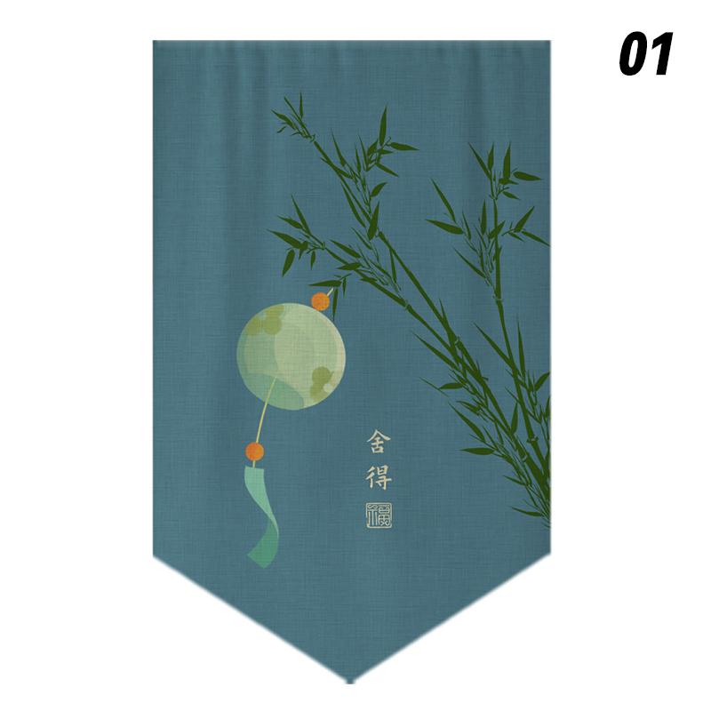 Chinese Style Door Head Half-curtain Noren Izakaya Bistro Bar Restaurant Decor Short Curtains Living RoomKitchen Porch Partition