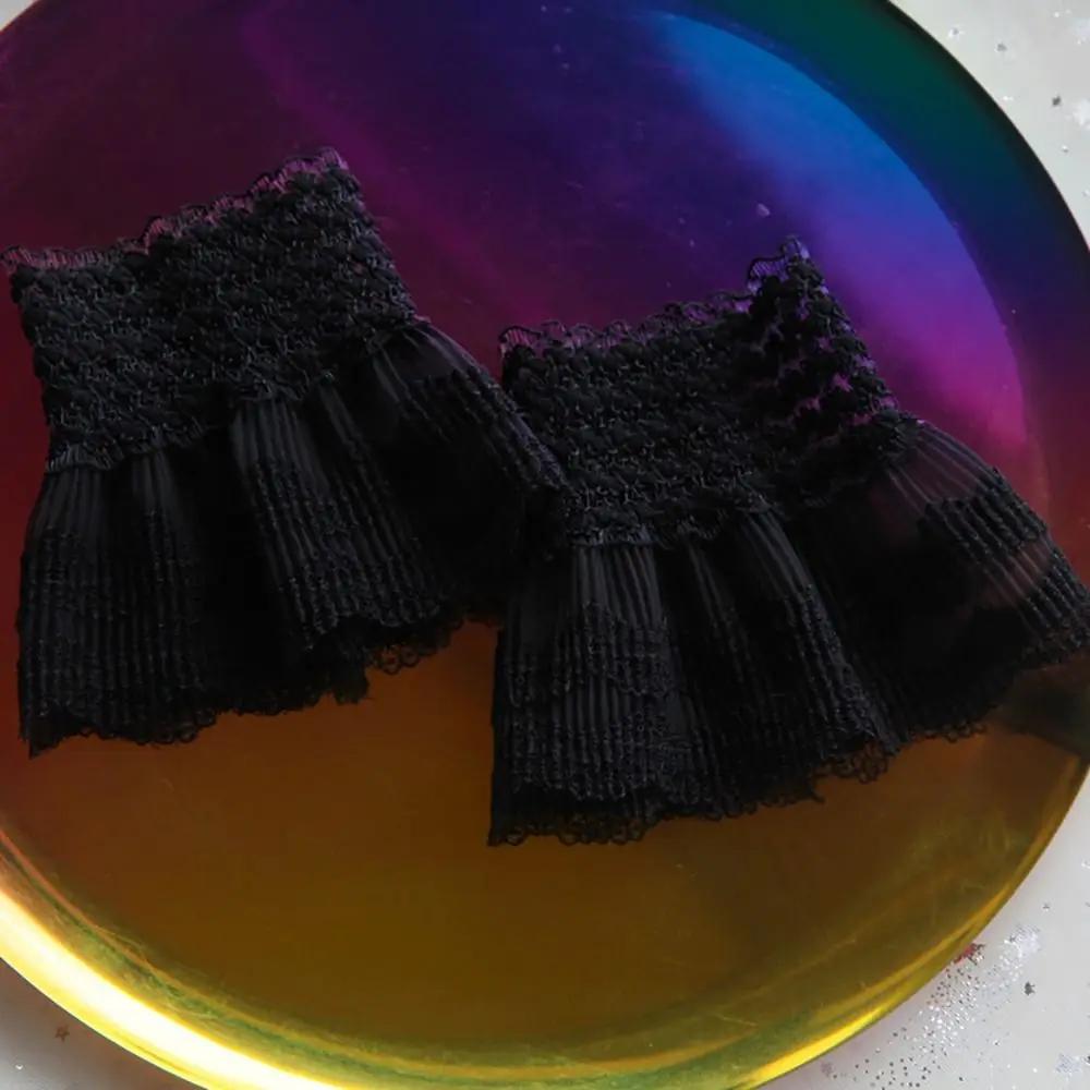 1Pair Universal Gloves Arm Cover Sweater Decorative Fake Sleeve Lace Cuffs Ruffles Elbow Sleeve Detachable Sleeve Cuffs