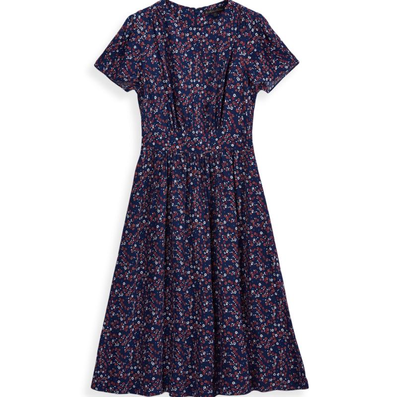 Brooks Brothers Women s Printed Drape Short Sleeve Dress XS 2