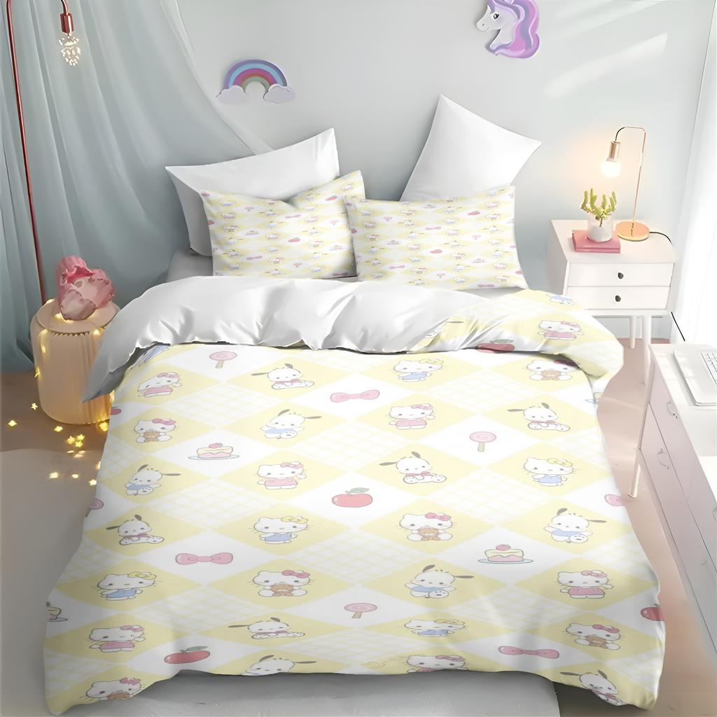 Cinnamoroll Hello Kitty Cartoon Duvet Cover Sanrio Anime Luxury Bedding Set Children Grade A Printed Queen Size Home Modern