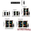 2pcs   2D FLAT PRINTING Curtains (Without Rod) Birthday Blocks(1) Chic Curtains&Window Treatment Machine Washable Fabric Curtains