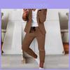Blue Blazer Cardigan For Women With Belt Casual Office Wear Spring