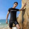 Men's Quick-Dry Split Set: Sun Protection Short Sleeve Swimsuit for Global Market