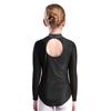 Girls Figure Skating Leotard Sparkling Rhinestones Sheer Mesh Long Sleeves Cutout Back Design Gymnastics Competition Costume