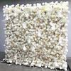 Uflower 5D Artificial Flower Wall Roll-Up White & Light Pink Rose Fabric Wedding Curtain Decorative Events Backdrop