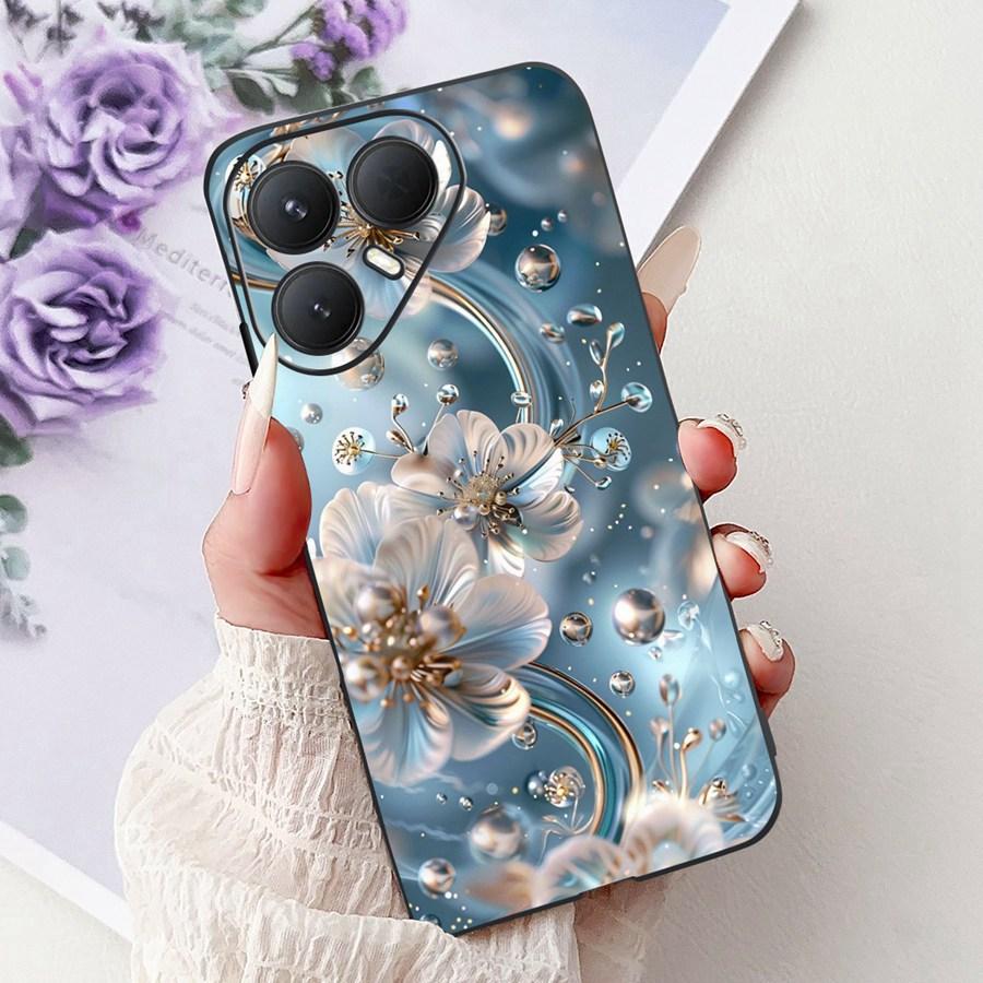For Tecno Pova 7 Pro Ultra Case Flower Heart Painted TPU Soft Silicone Case Cover For Tecno Pova7 Pova 7Ultra Pro Phone Couqe