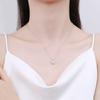 Sterling Round Moissanite Zircon Pendant Necklace Women Lightweight Minimalist Chain Jewelry
