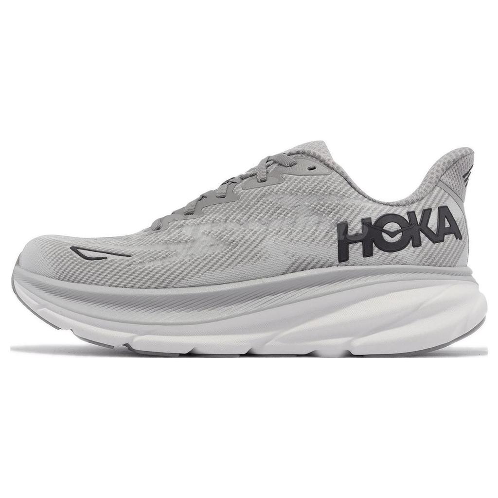 HOKA Clifton 9 2E Wide Harbor Mist Men Sneakers Grey Black 1132210-HMBC