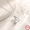 S925 pure silver note necklace, women's minimalist music symbol pendant, collarbone chain, small and fresh artistic style, daily necklace