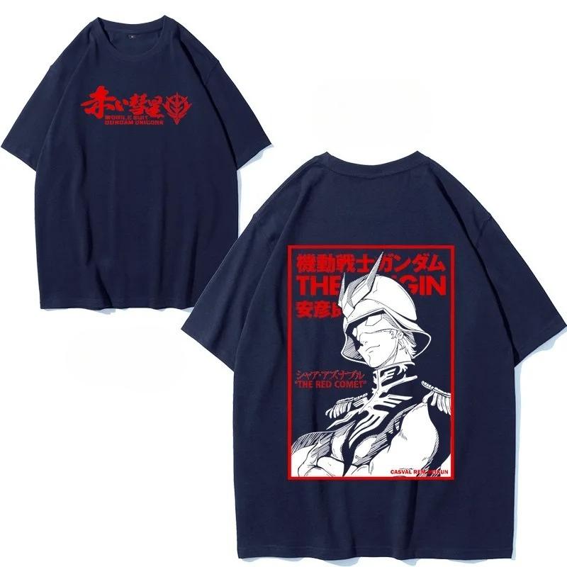 2026 Japanese Anime Mobile Soldier Gundam Short-sleeved Red Comet Xiaya T-shirt Men's and Women's Two-dimensional Peripheral Clothes