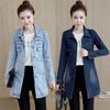 Herbst Jean Jacke Für Frauen Lose Beiläufige Blau Frauen Mäntel Weibliche Outwear drehen-unten Kragen Denim Mantel Feminine