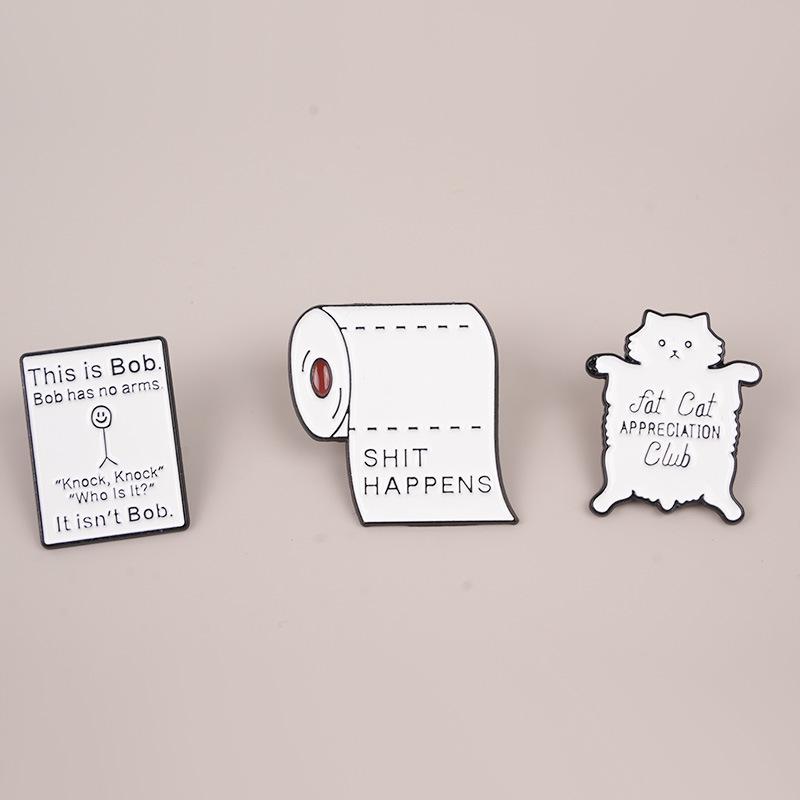 Kreativní kreslená brož s koťátkem: Roztomilá slitinová zvířátková brož na oblečení, tašky, batohy