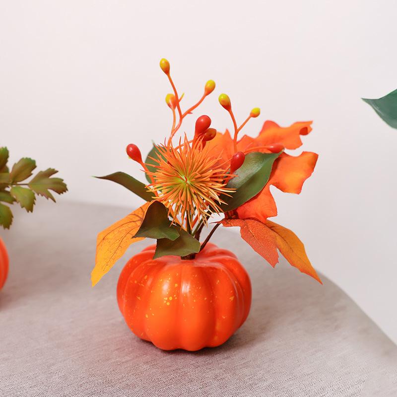 Simulation Pumpkin Decoration Thanksgiving Decor Pumpkin Halloween Artificial Pumpkin Tabletop Ornaments Autumn Harvest Decor