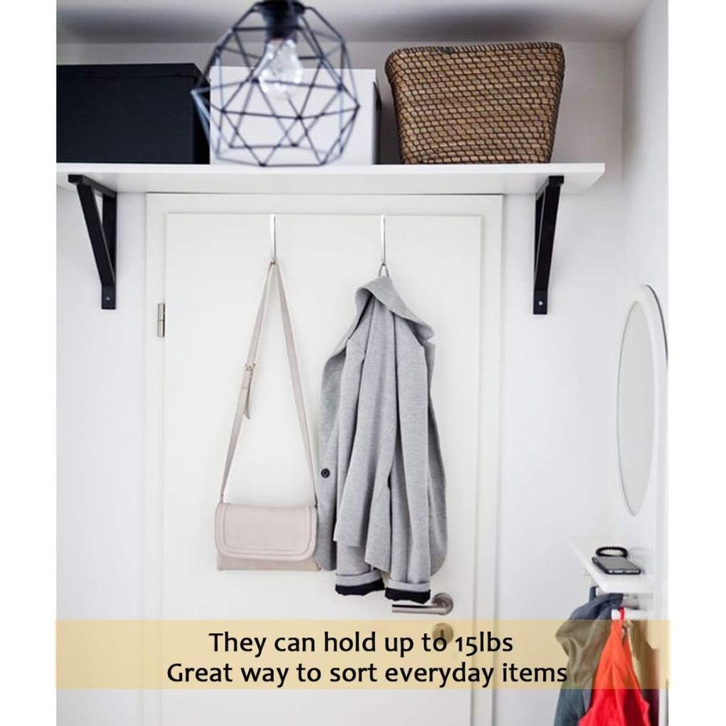 Door Hangers Hooks with Metal Organizer Hooks For Living Room Bathroom Bedroom Kitchen Hanging Clothes Towels Hats Coats Etc