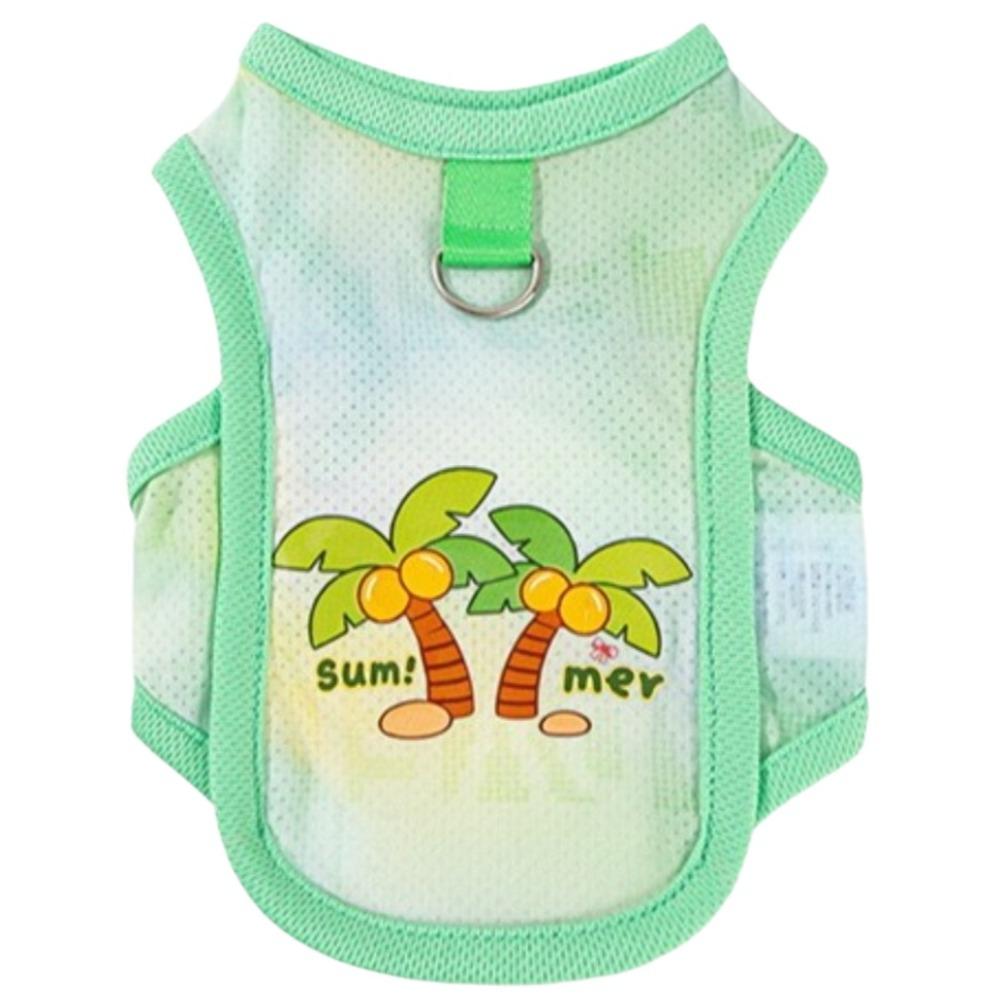 Thin Breathable Pet Cooling Vest Breathable Dog Ice Silk T-shirt Dog Sunscreen Clothes Beach M зелёный