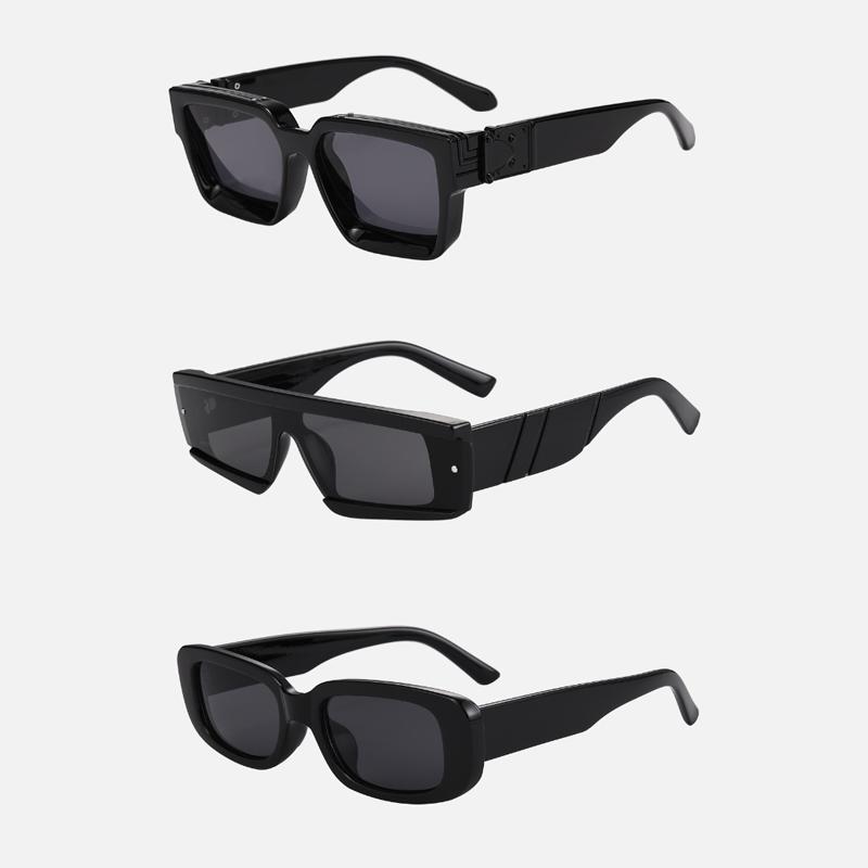 3pcs Brand Rectangle Sunglasses Women Men Shades Retro Square Black Sun Glasses Eyewear Trendy Punk Eyeglasses For Male UV400