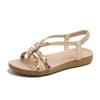 Large size sandals women's summer simple elastic open-toed comfortable beach sandals women