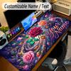 Mouse Pad Personalizado Tema Jardim Florido Texto com Nome Personalizado Base Antiderrapante Para Laptop Mesa de Escritório