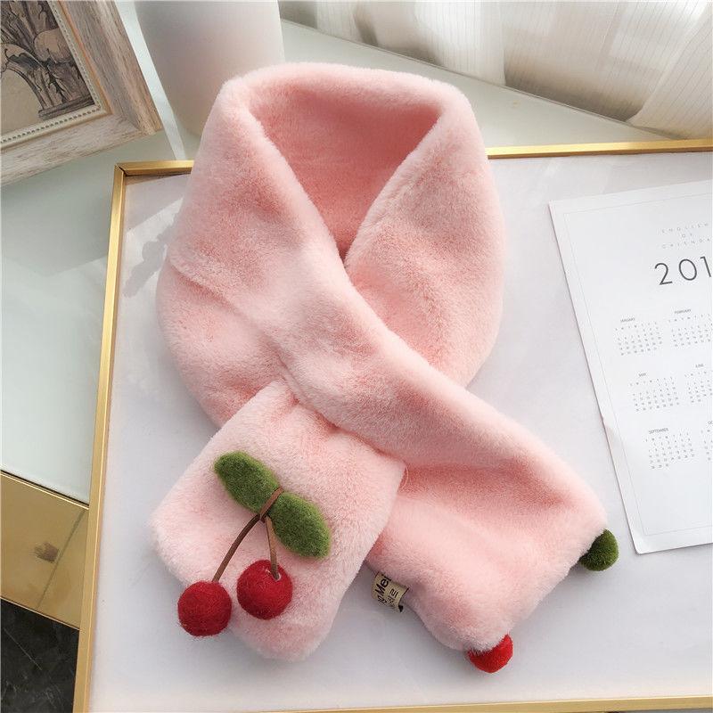 Cute Cartoon Plush Warm Scarf for Women Winter Neck Warmer Girls
