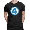 The Fantastic 4 T-Shirts Men  Vintage Cotton Tees Crewneck Short Sleeve T Shirts Birthday Gift Clothes