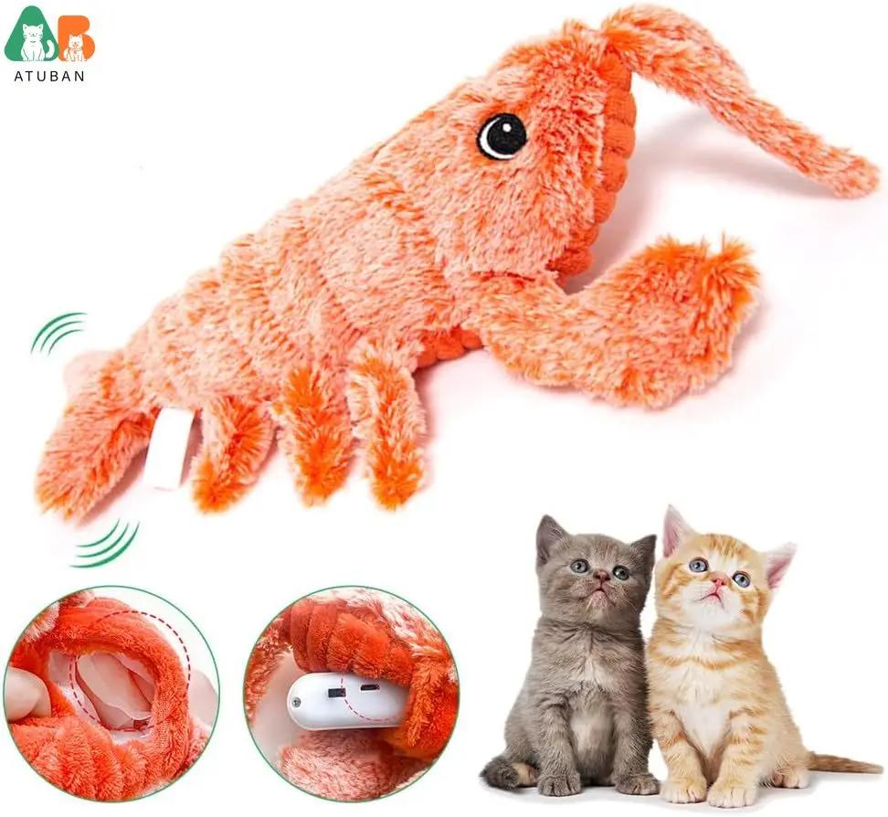 

Electric Jumping Cat Toys,Simulation Lobster Dog Toy,USB Charging with Catnip Plush Cat Toy,Pet Dog Cats Stuffed Interactive Toy оранжевый
