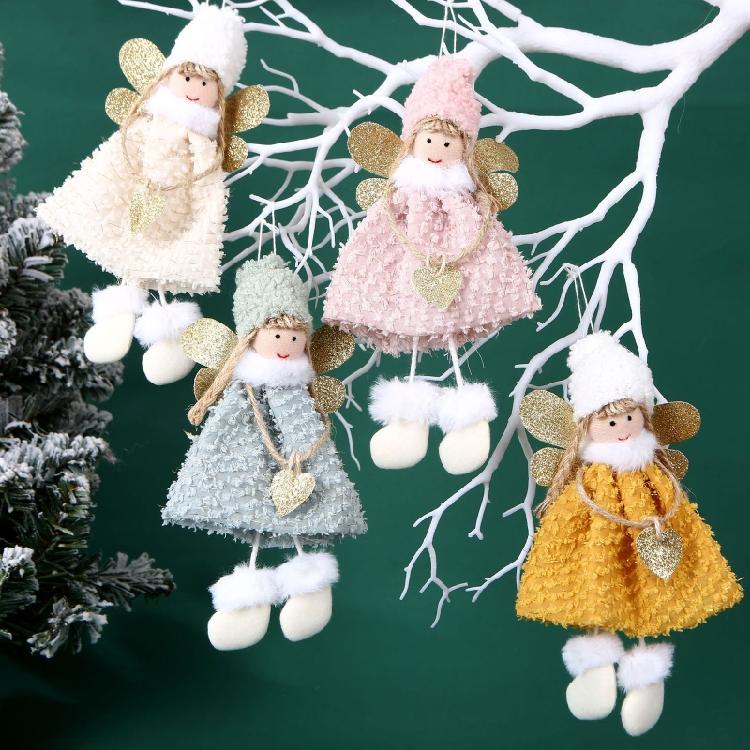 Christmas Plush Angel for Doll Tree Garland Christmas Decorations Party Hanging