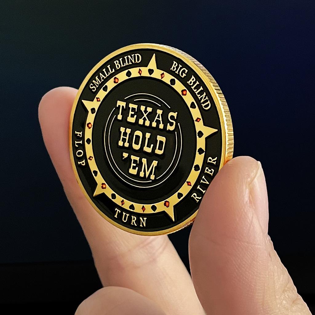 TEXAS Texas Hold'em, chips, metal press, gold coin chips, creative commemorative coin toy gifts
