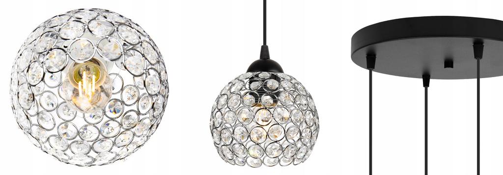 UNIQUE CHANDELIER HANGING LAMP CHROME CRYSTAL