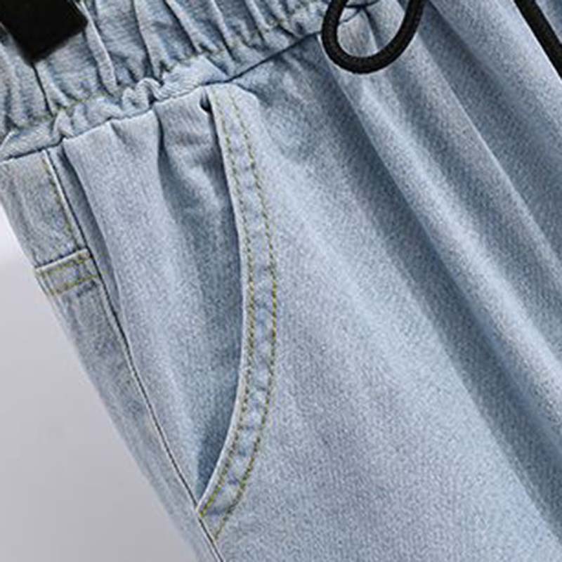 Pants for Women Elastic High Waist Long Trousers Plus Size Double Layer Stretchy Solid Colour Versatile Casual Wide Leg Jeans Pants