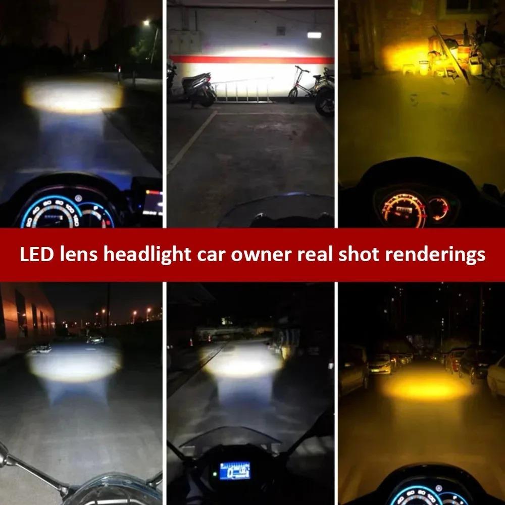 1PC 10000Lm H4 Led Bulb Motorcycle Moto BA20D Headlight Bulb IP68 CSP Lens Yellow White Lamp Scooter Accessories Fog Light