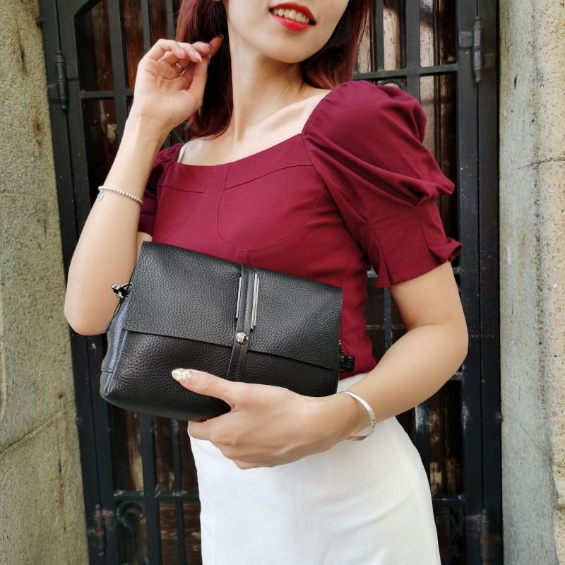 Genuine Leather Women's Bag Fashionable Underarm 2025 New Large-capacity Cross-border Commuting Tote All-matching Small Square