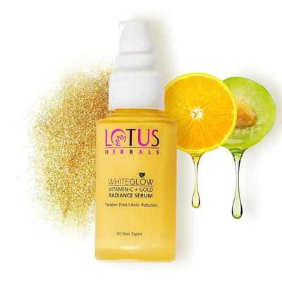 WhiteGlow Vitamin C and Gold Radiance Face Serum 100x More Vitamin C | Smoothens Skin | Boosts Radiance | Paraben-Free | 30ml