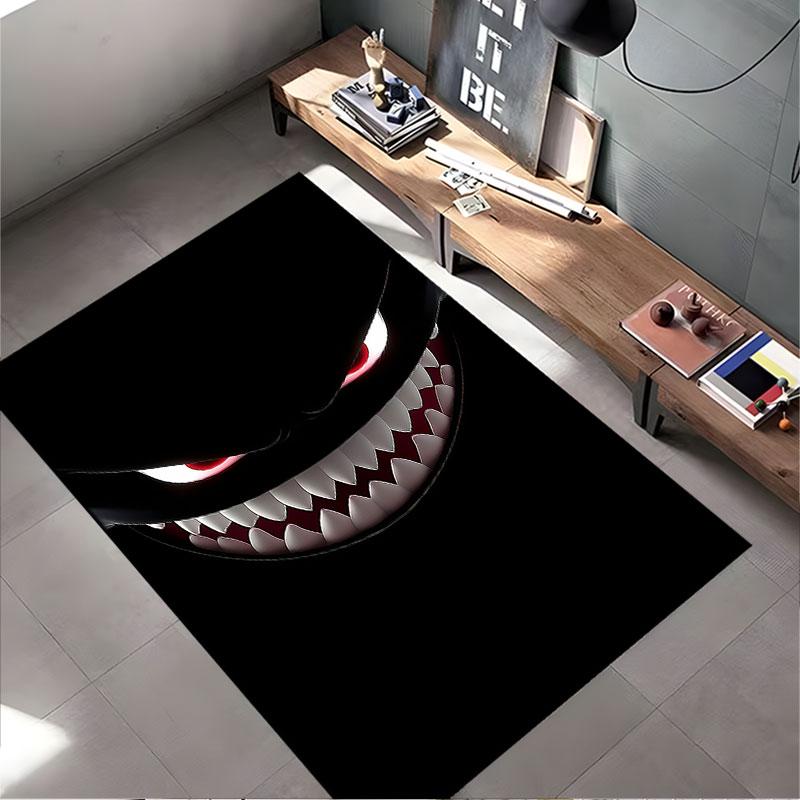 Dark Grinning Face Art Carpet suitable as a non-slip mat for the living room or bedroom sofa