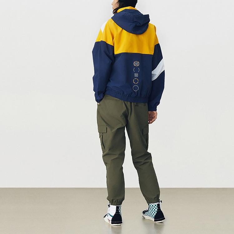 Vans Logo Printed Color Block Hoodie Jacket Men Jackets Dark-Blue VN0A54JBLKZ