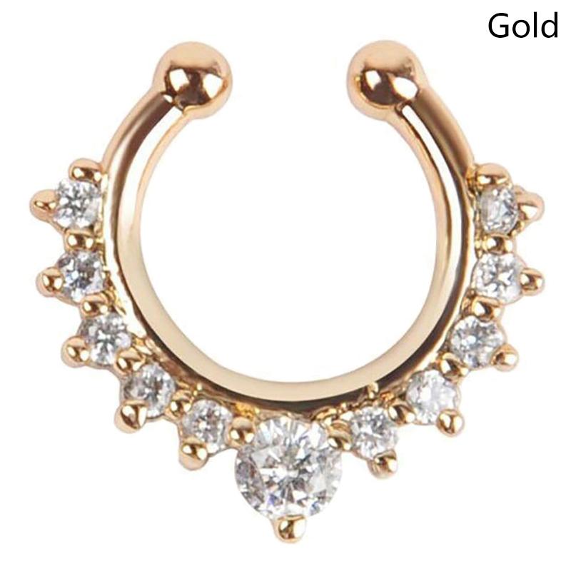 1 Pcs Fake Piercing Nose Ring For Women Clip Septum Rock Hip Hop Punk  Body Jewelry Fake Perforation Nose Studs