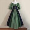 Women's Medieval Flutter Sleeve Off-the-Shoulder Patchwork Evening Dress