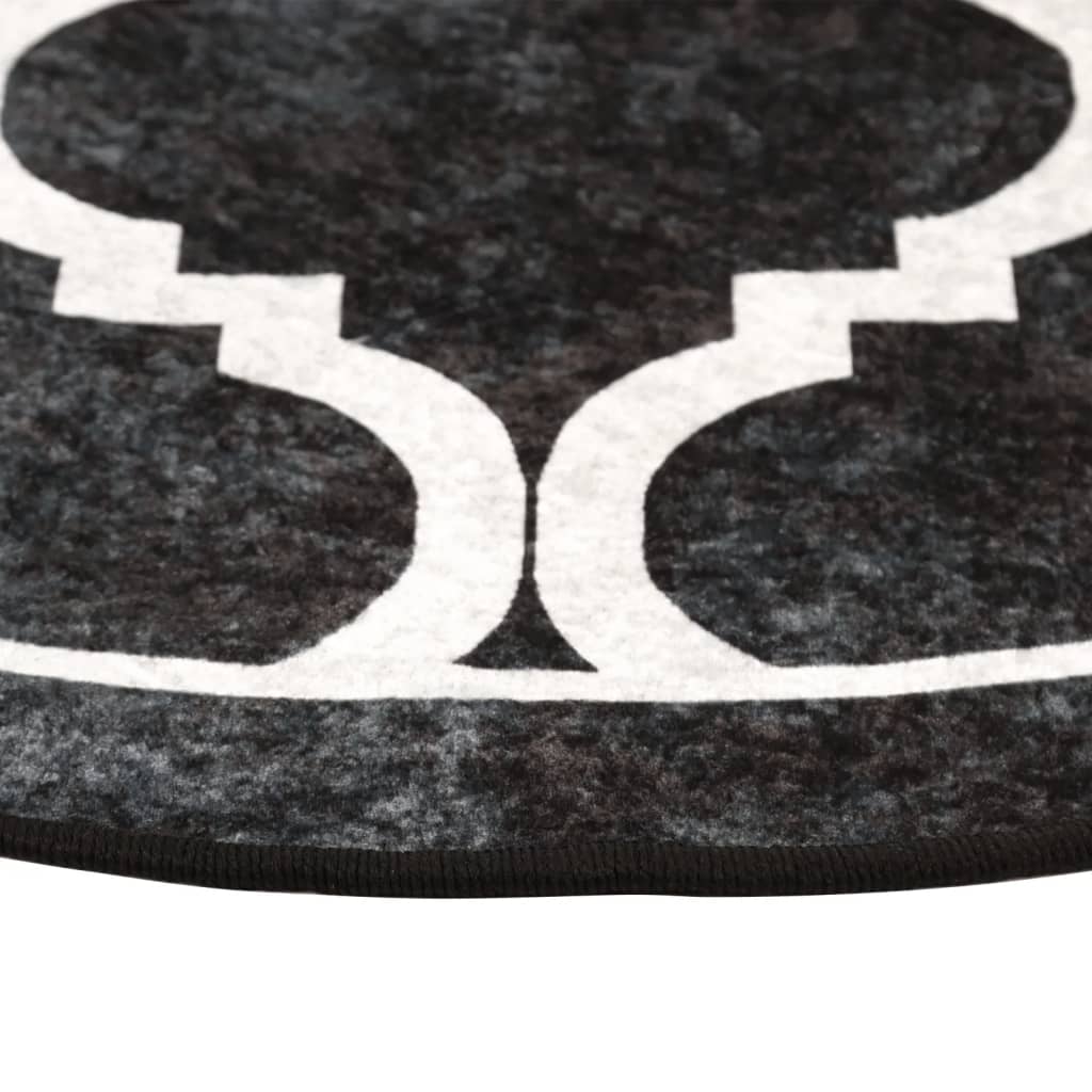 Washable Rug Black and White Ø 120 cm