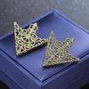 5 Pairs of Vintage Triangle Shirt Collar Pin Hollow Metal Needle Brooch for Women Men Lapel Pin Clothes Decor